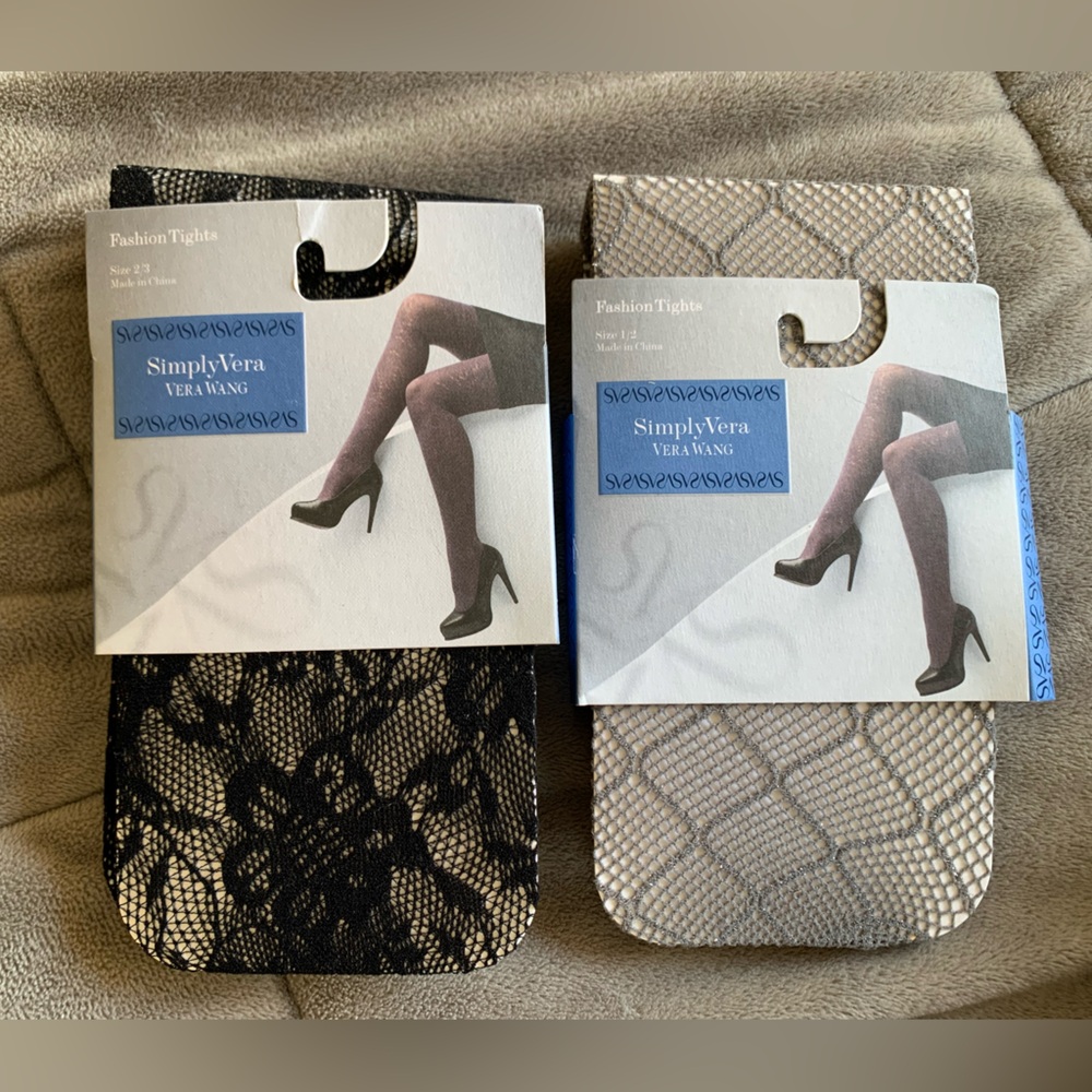 *NWT Simply Vera Vera Wang Fashion Tights Set of 2